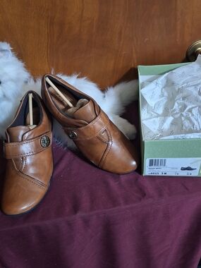 Clarks Black Rubber Sole Slip-On Shoes